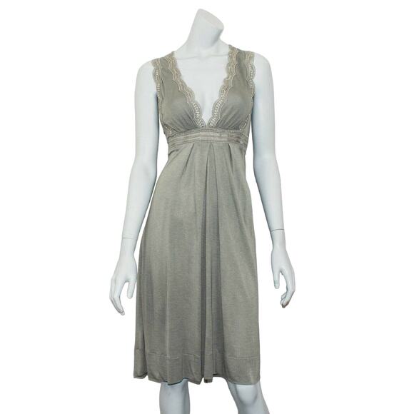 SANDRO V-neck Empire Dress Sleeveless Pale Green Size 3 - Picture 2 of 10